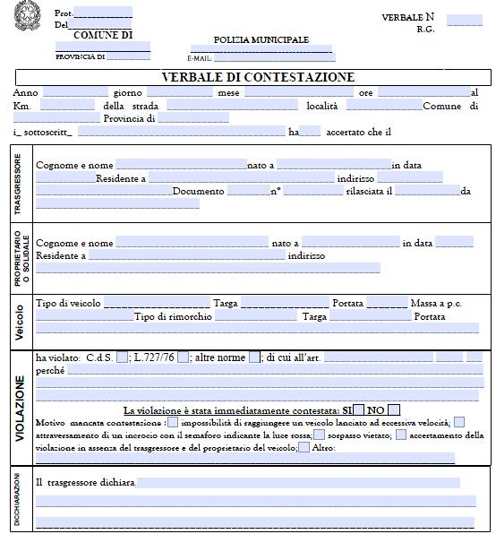 Polizia Locale Blog Violazioni CDS opposizione