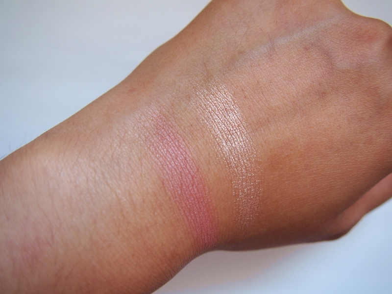 hourglass mood exposure and becca opal swatches