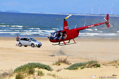 Helicoptero Decolando Praia do Cassino
