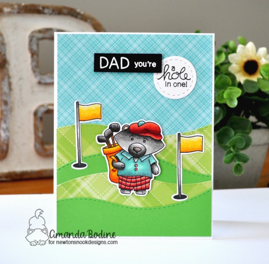 Father's Day Golf Card by Amanda Bodine | Winston's Tee Time Stamp Set, Land Borders Die Set by Newton's Nook Designs #newtonsnook #handmade