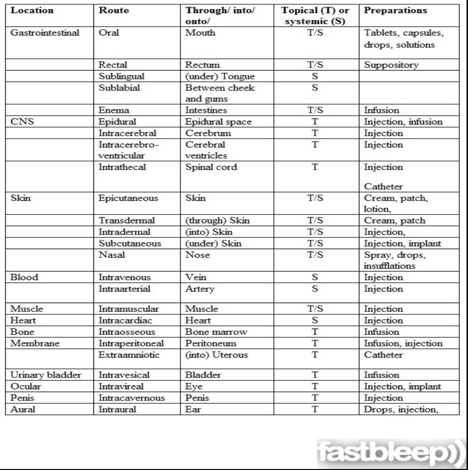 Different Types Of Medication Routes