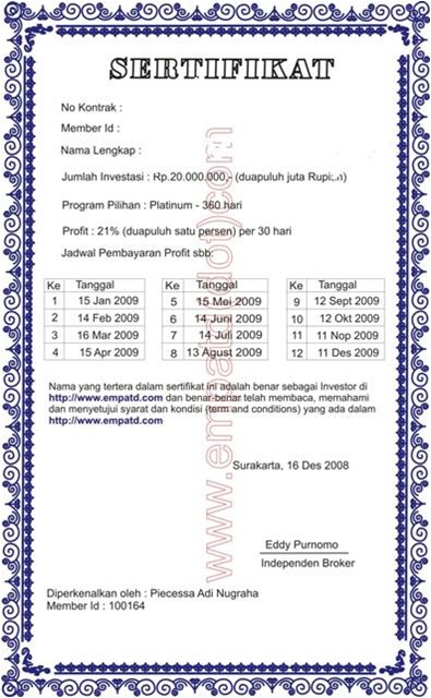 Contoh Surat Obligasi Pemerintah - Teduh Op Digital 