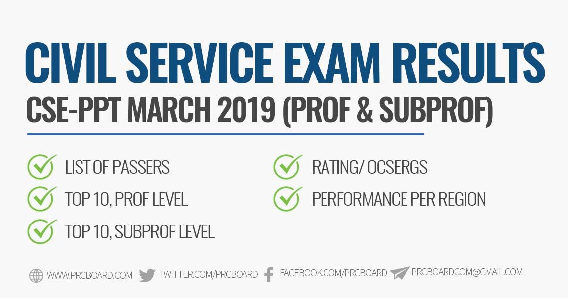 List Of Passers March Civil Service Exam Cse Results