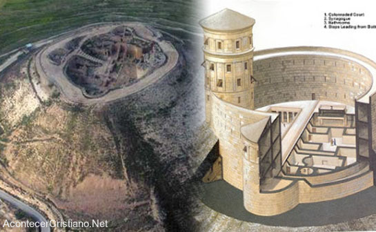 La tumba de Herodes actualmente y proyecto de reconstrucción.