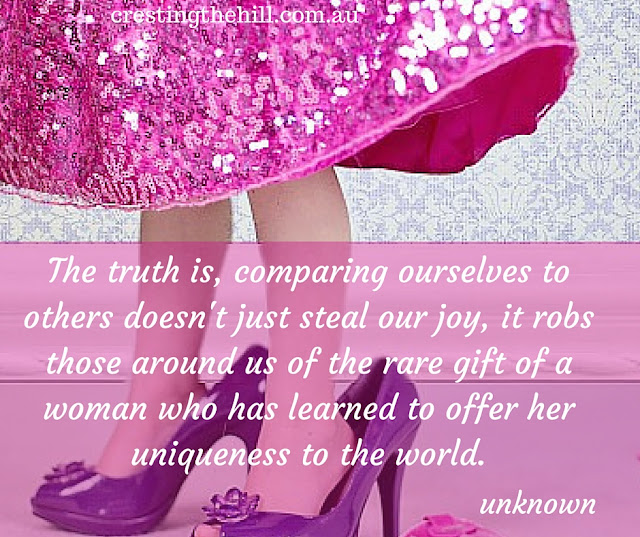 The truth is, comparing ourselves to others doesn't just steal our joy, it robs those around us of the rare gift of a woman who has learned to offer her uniqueness to the world.