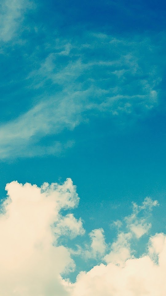 White Vintage Clouds Blu Sky  Android Best Wallpaper