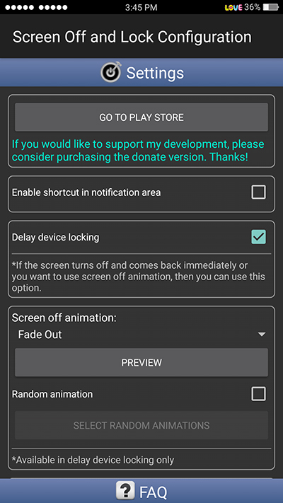 Android Application: Screen off and Lock Application