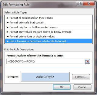 Using ODD function in Conditional Formatting