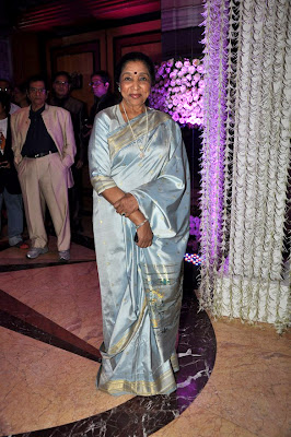 Asha Bhosale s at Sunidhi Chauhan's wedding reception