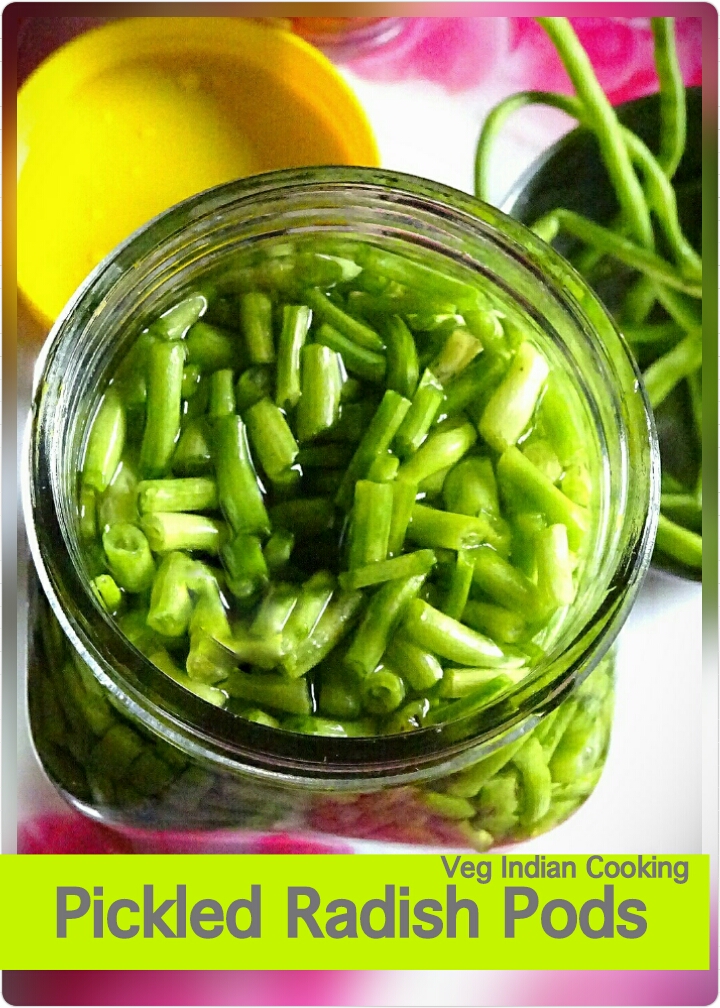 Veg Indian Cooking Mooli Ki Phali Ka Achaar (Pickled Radish Pods)