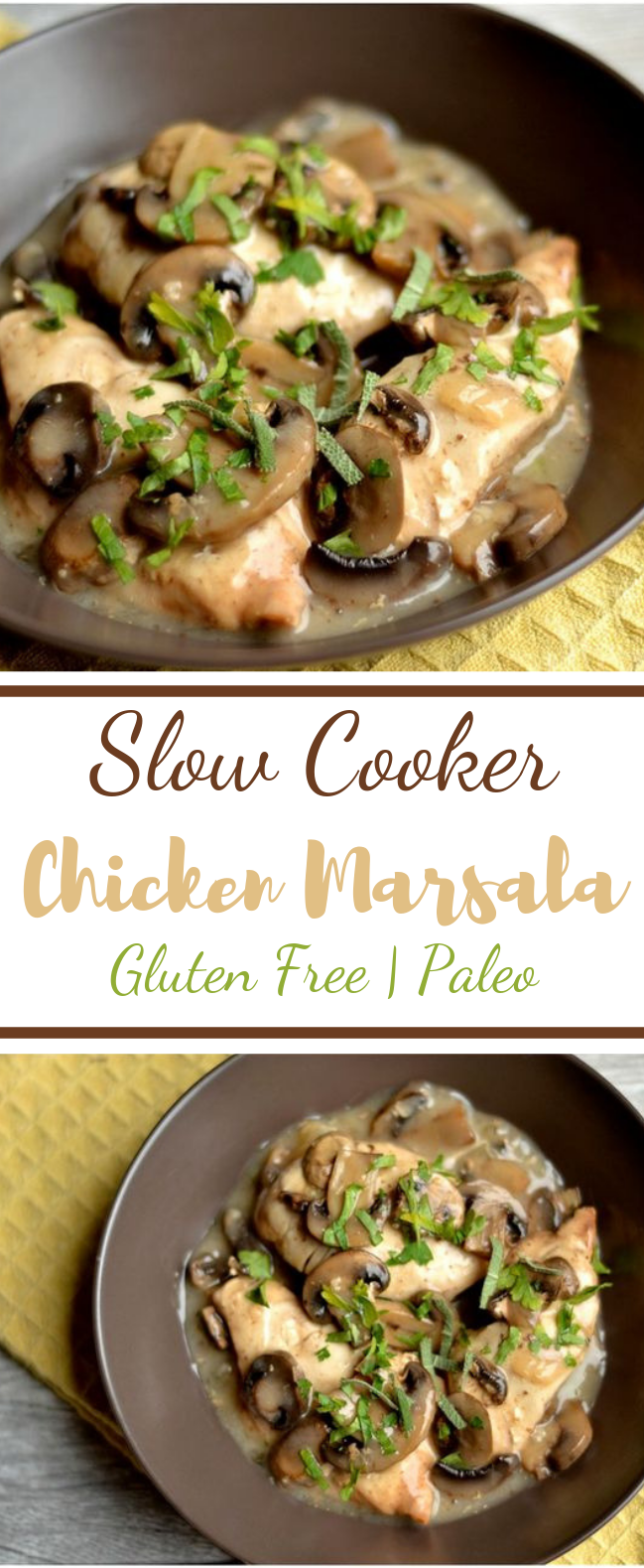 Slow Cooker Chicken Marsala #Paleo #Healthy