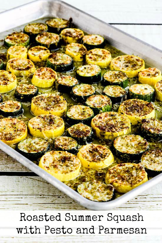Roasted Summer Squash with Pesto and Parmesan