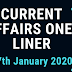 Current Affairs One-Liner: 17th January 2020