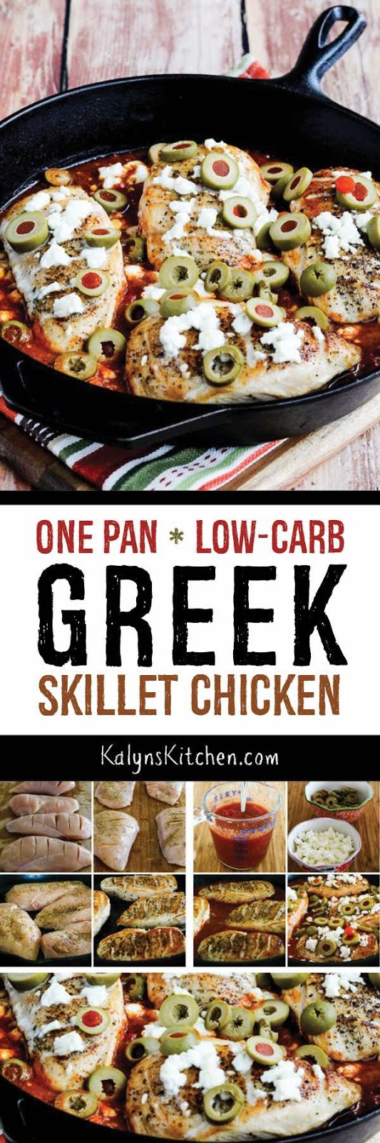 One Pan LowCarb Greek Skillet Chicken (Video) Kalyn's Kitchen
