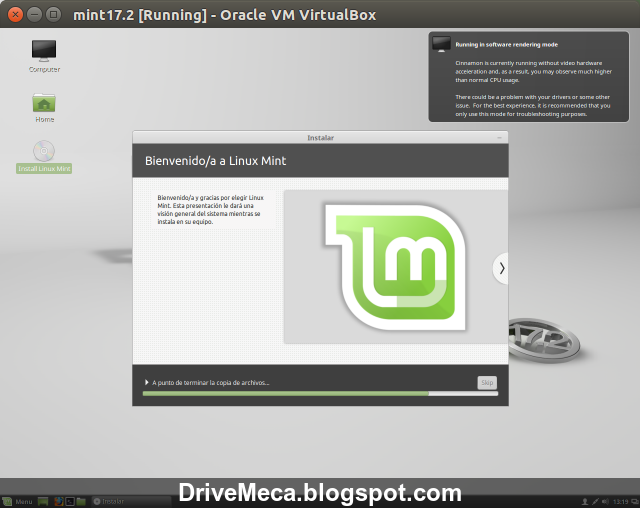 DriveMeca instalando Linux Mint Rafaela paso a paso