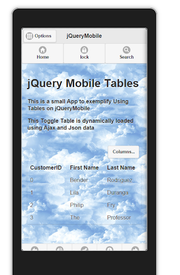 jQueryMobile using  Ajax  to load Json data to a Table   1     