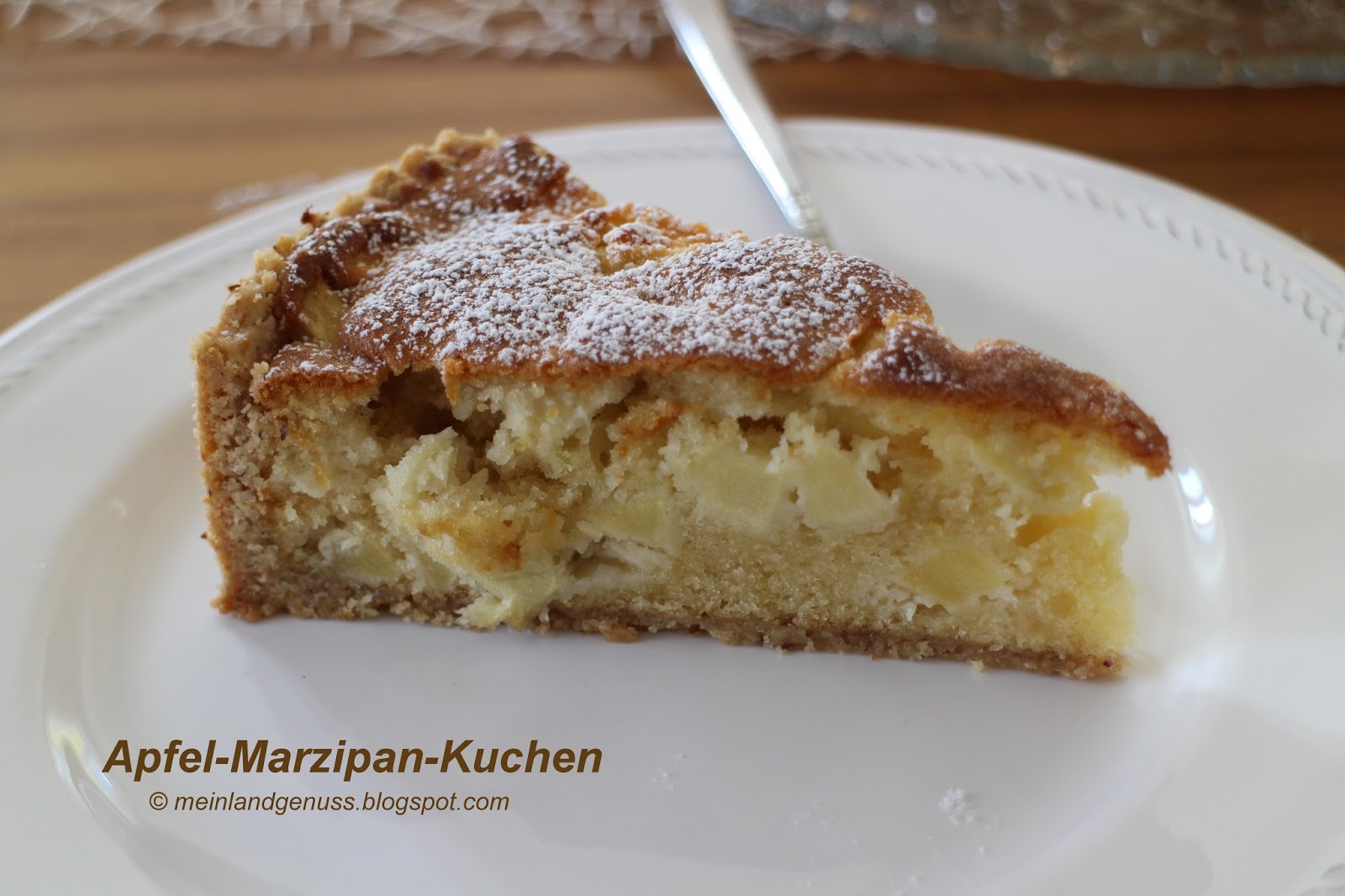 mein Land und Gartengenuss : Apfel-Marzipan-Kuchen
