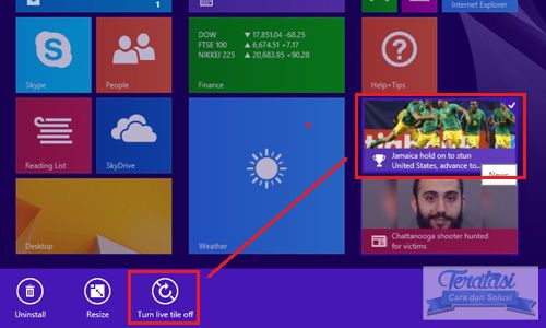 Turn live tile off Windows 8 Turn live tile off atau non aktifkan live tile untuk meningkatkan kecepatan internet di windows 8