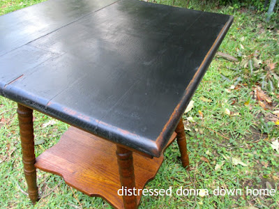 oak side table, painted furniture, restoring oak finish, furniture makeover