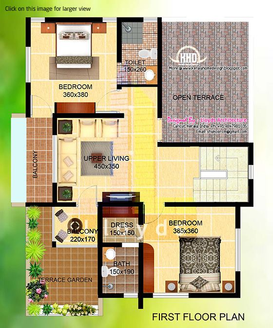 2000 Sqfeet Villa Floor Plan And Elevation House Design Plans