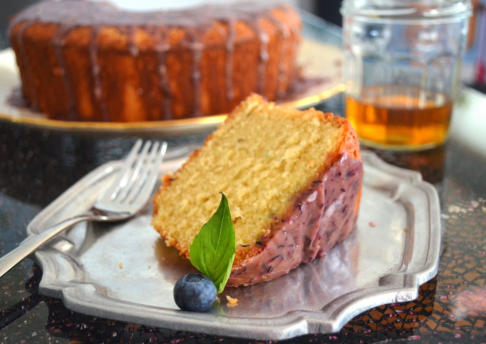 Once Upon A Plate... Kentucky Bourbon Cake with Blueberry Bourbon