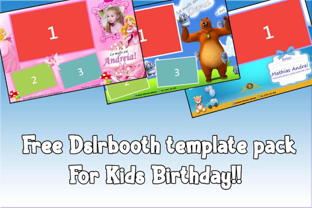 Free Dslrbooth template pack for Kids Birthday