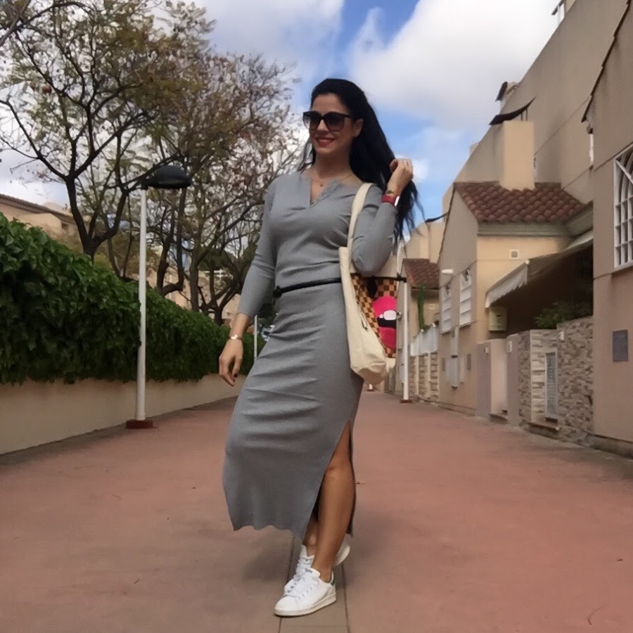 SPRING OUTFIT, LONG DRESS, Vestido largo de canalé