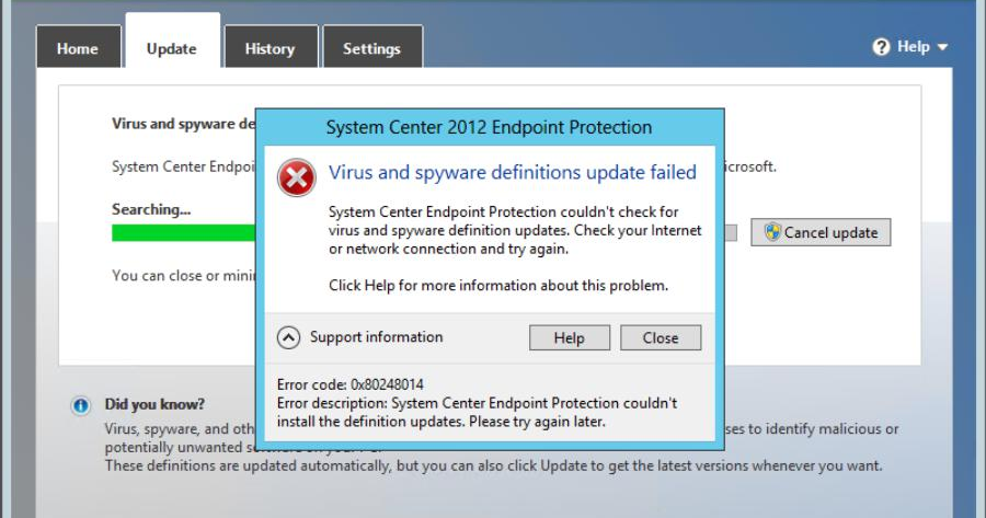 security essentials won t update security essentials won t update