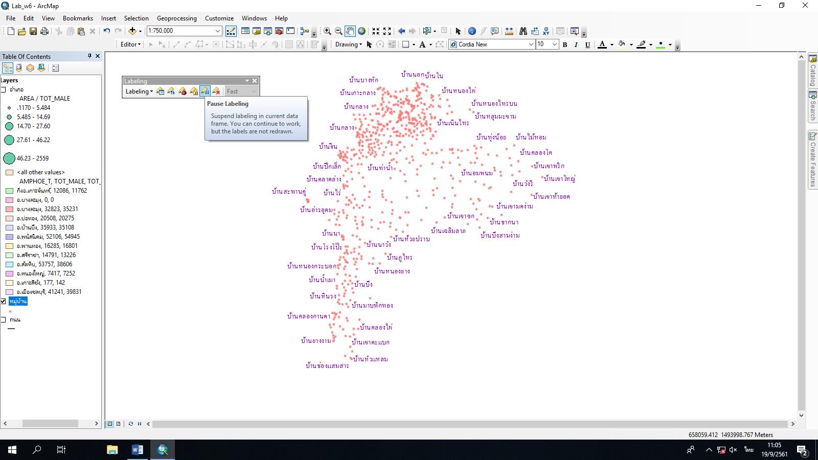 การสร้าง Label และ Annotation ในโปรแกรม Arcmap