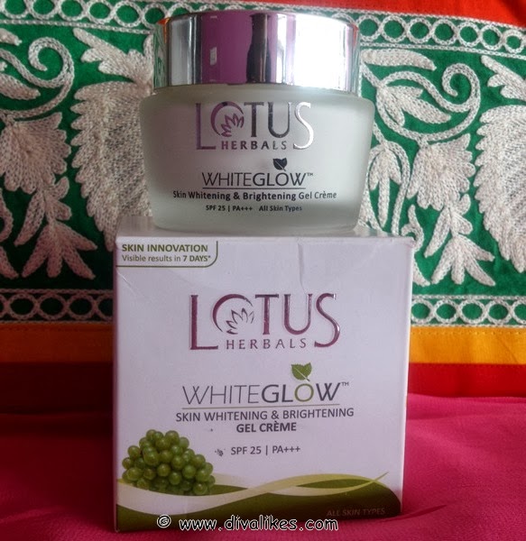 cabine Grof Havoc Lotus Herbals Whiteglow Skin Whitening & Brightening Gel Creme Review |  Diva Likes