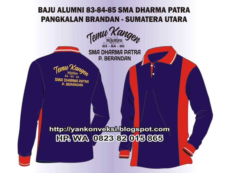 BAJU KAOS ALUMNI SMA DHARMA PATRA 83, 84, 85 PANGKALAN BERANDAN SUMUT