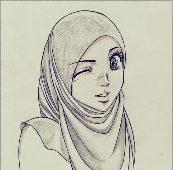 Gambar Kartun Muslimah Mengepost Pastinyaa Lucu Yaaa Okee Cekidooott Lukisan