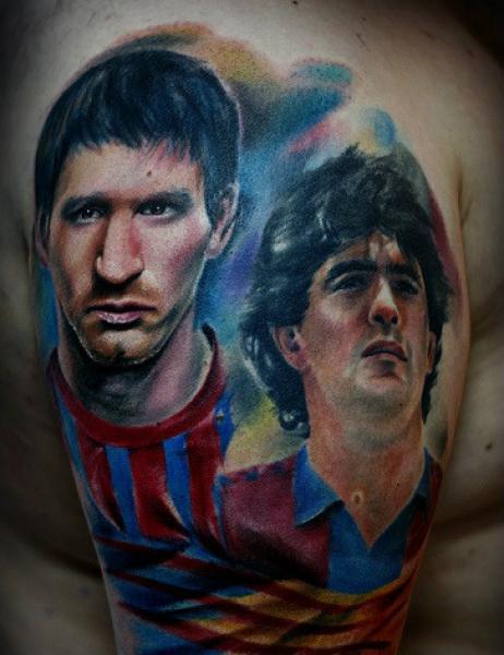 Tatuaje Messi y Maradona