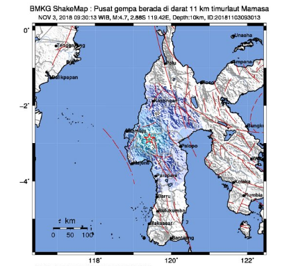 BREAKING NEWS: Setelah Poso, Gempa Berkekuatan 4.7 Skala Richter Juga Guncang Mamasa