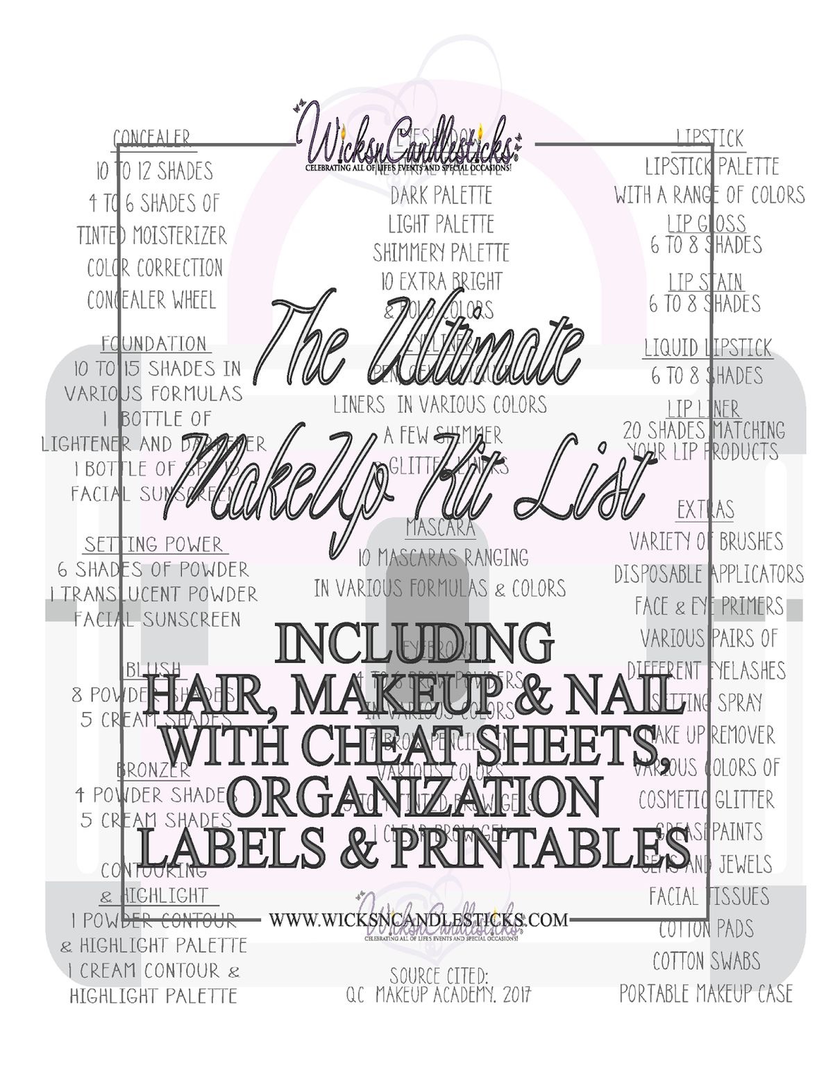 WicksnCandlesticks The Ultimate Makeup Kit List
