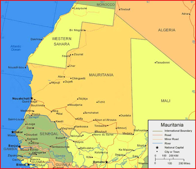 Gambar Peta Mauritania