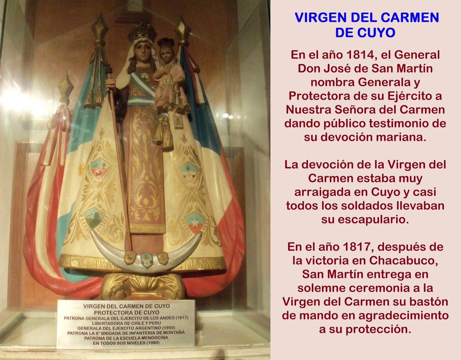 El Rincón de las Melli: POSTAL: Nuestra Señora del Carmen de Cuyo  (Argentina)