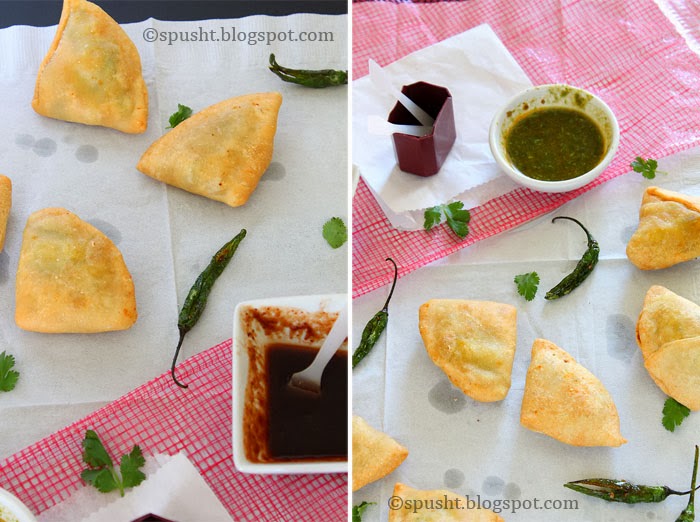 Spusht | easy cocktail samosa recipe with potatoes and peas filling