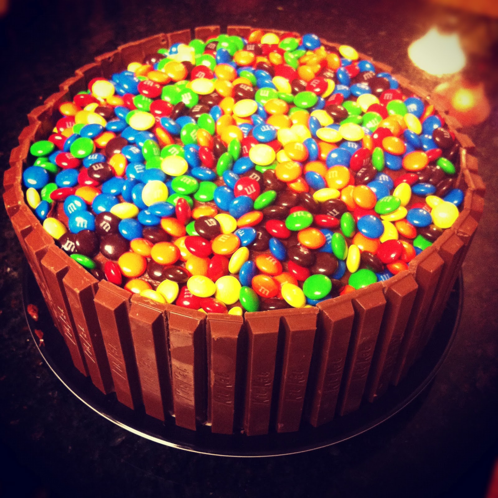Burnin' Down The House Kit Kat M&M Cake