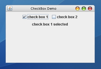 How to demonstrate working of CheckBox and adding ActionListener to it ...