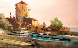 richard stephens fishing village watercolor feature friday