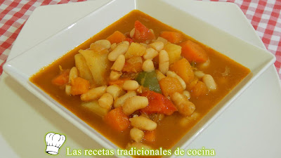 Cómo hacer alubias viudas con calabaza y patatas