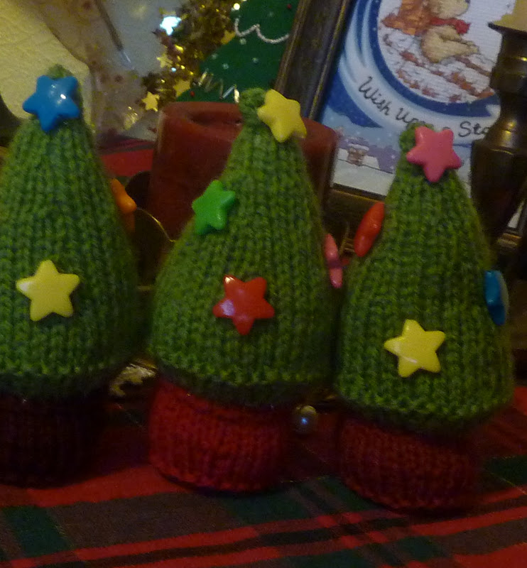 Yellow, Pink and Sparkly Mini Christmas Trees