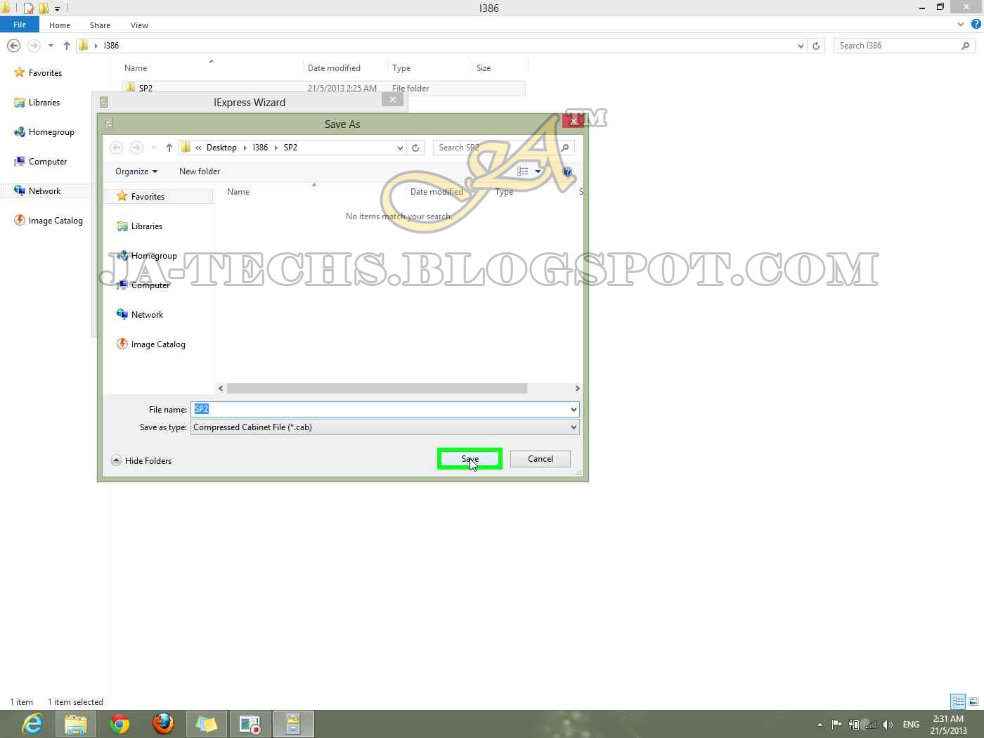 Create .CAB file for Windows SP2 and SP3 JA TECHS