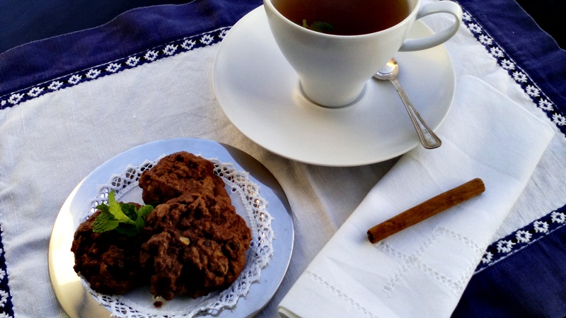 receita + biscoitos de chocolate e menta