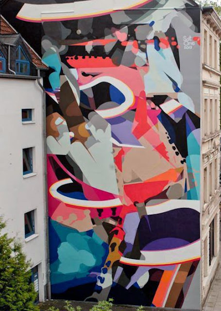 Street Art By SatOne In Cologne, Germany For CityLeaks Urban Art Festival. 2