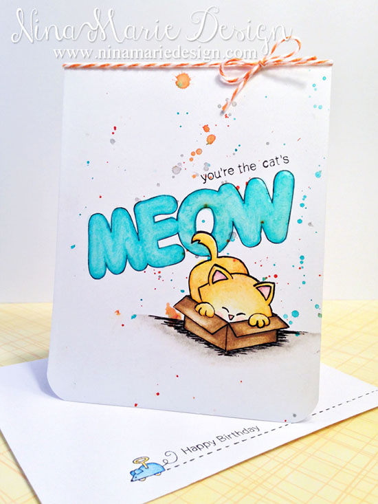 Cat's Meow cats one layer Card by Nina-Marie Design | Stamps by Newton's Nook Designs