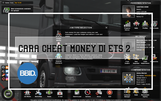 Cara Cheat Uang di Game ETS 2 tanpa Cheat Engine