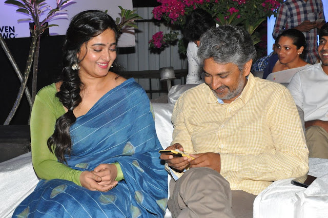 Anushka with rajamouli at AWE PreRelease Event