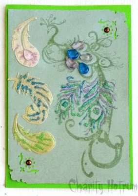 Glitter Peacock Card with Just ImagineKreaxions and ScraPerfect 